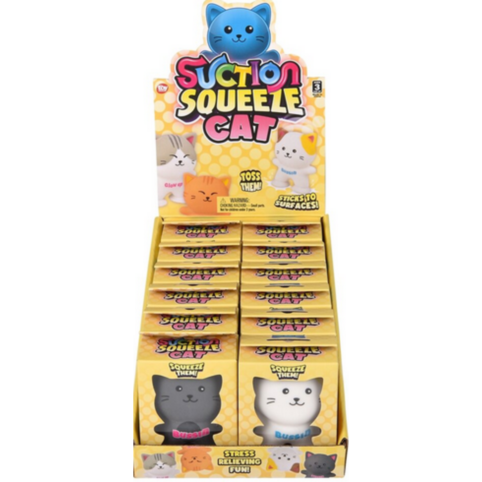 The Toy Network Squeezy Suction Cat 3"