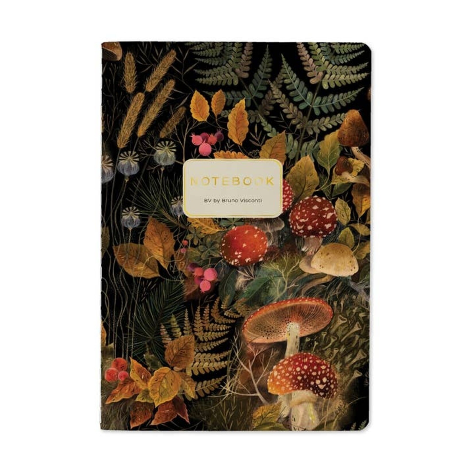 BV by Bruno Visconti Vegan Leather A5 Notebook - Forest Mushrooms