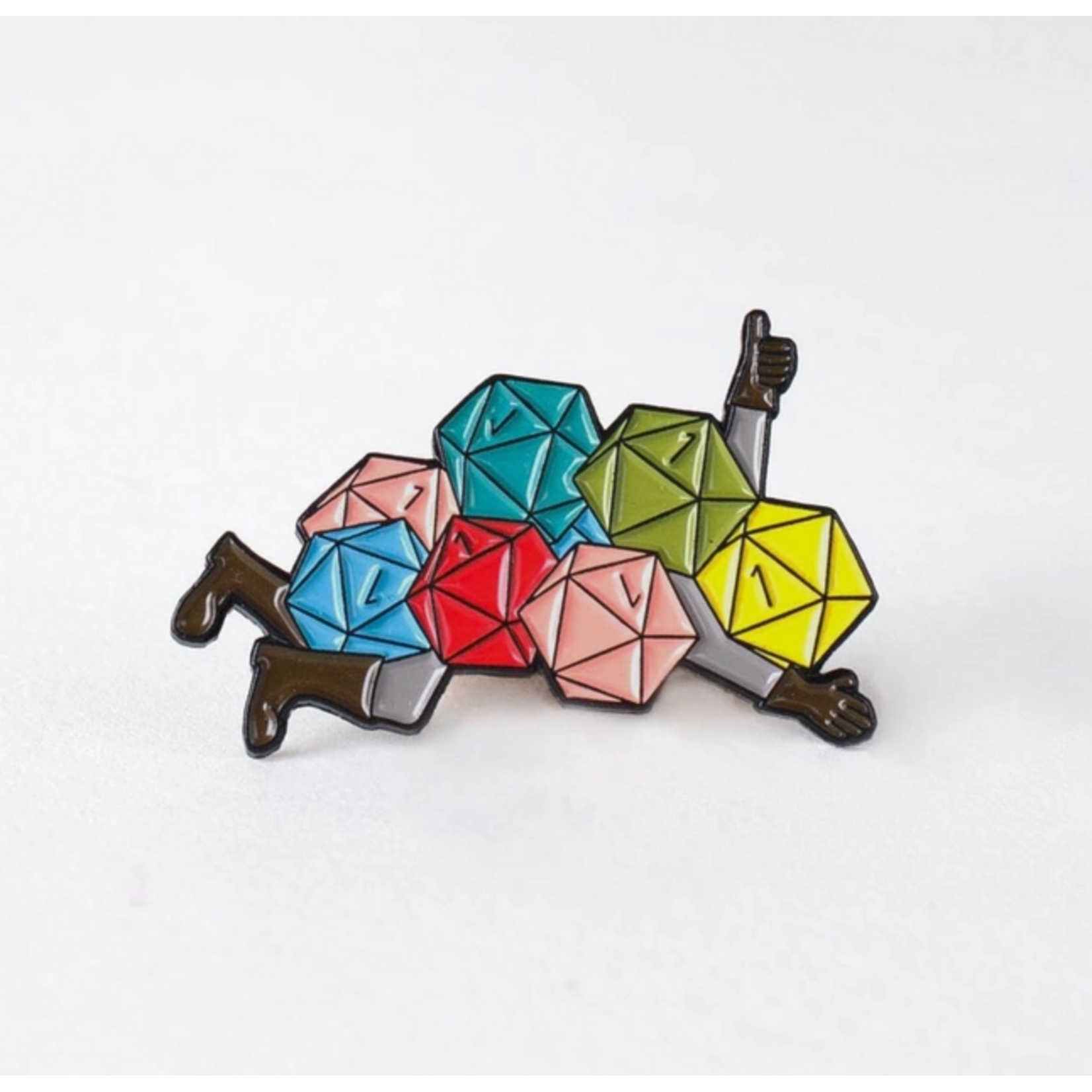 Kingdom of Threads Enamel Pin - Dumb Ways to D&Die - Nat 1 Avalanche