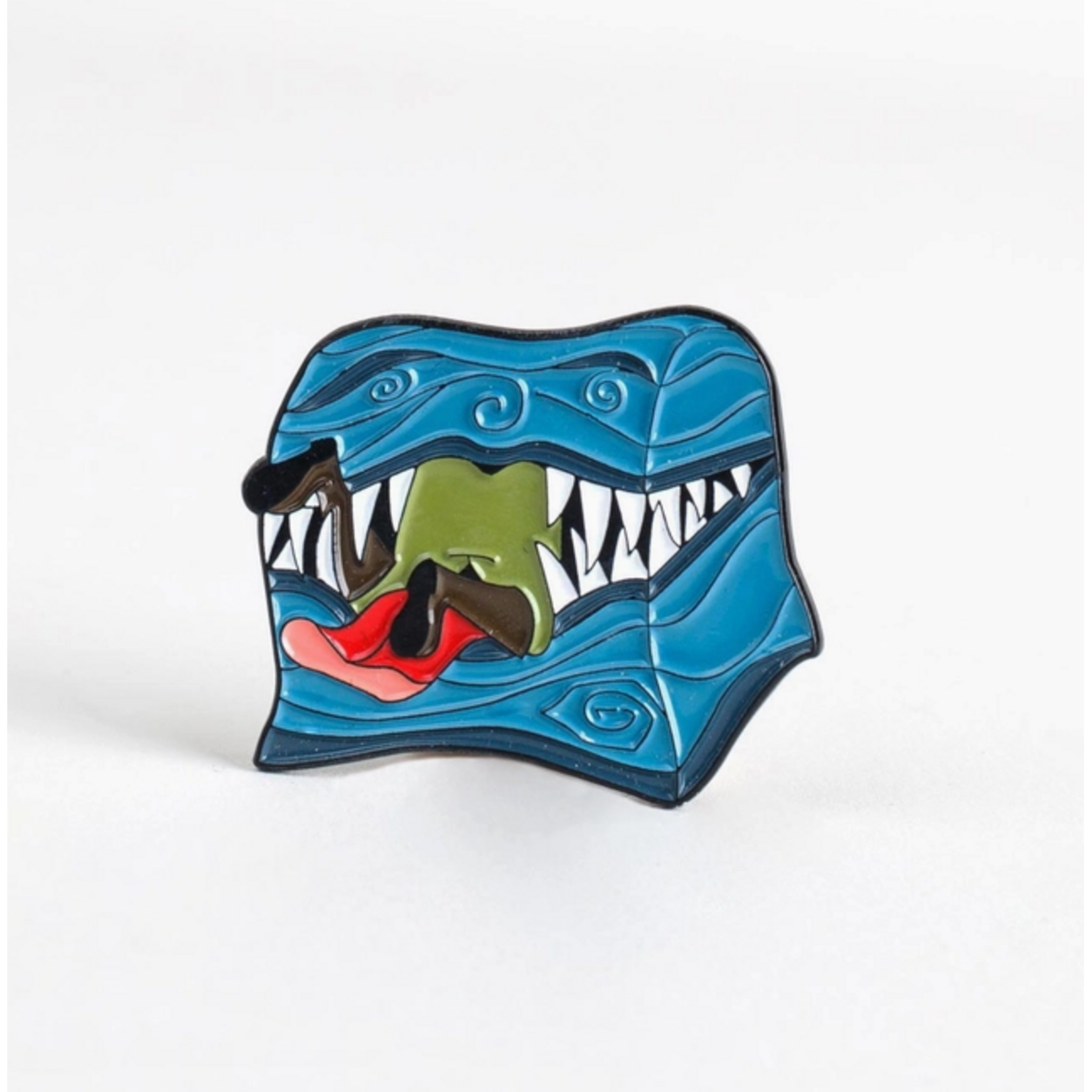 Kingdom of Threads Enamel Pin - Dumb Ways to D&Die - Swallowed By a Mimic