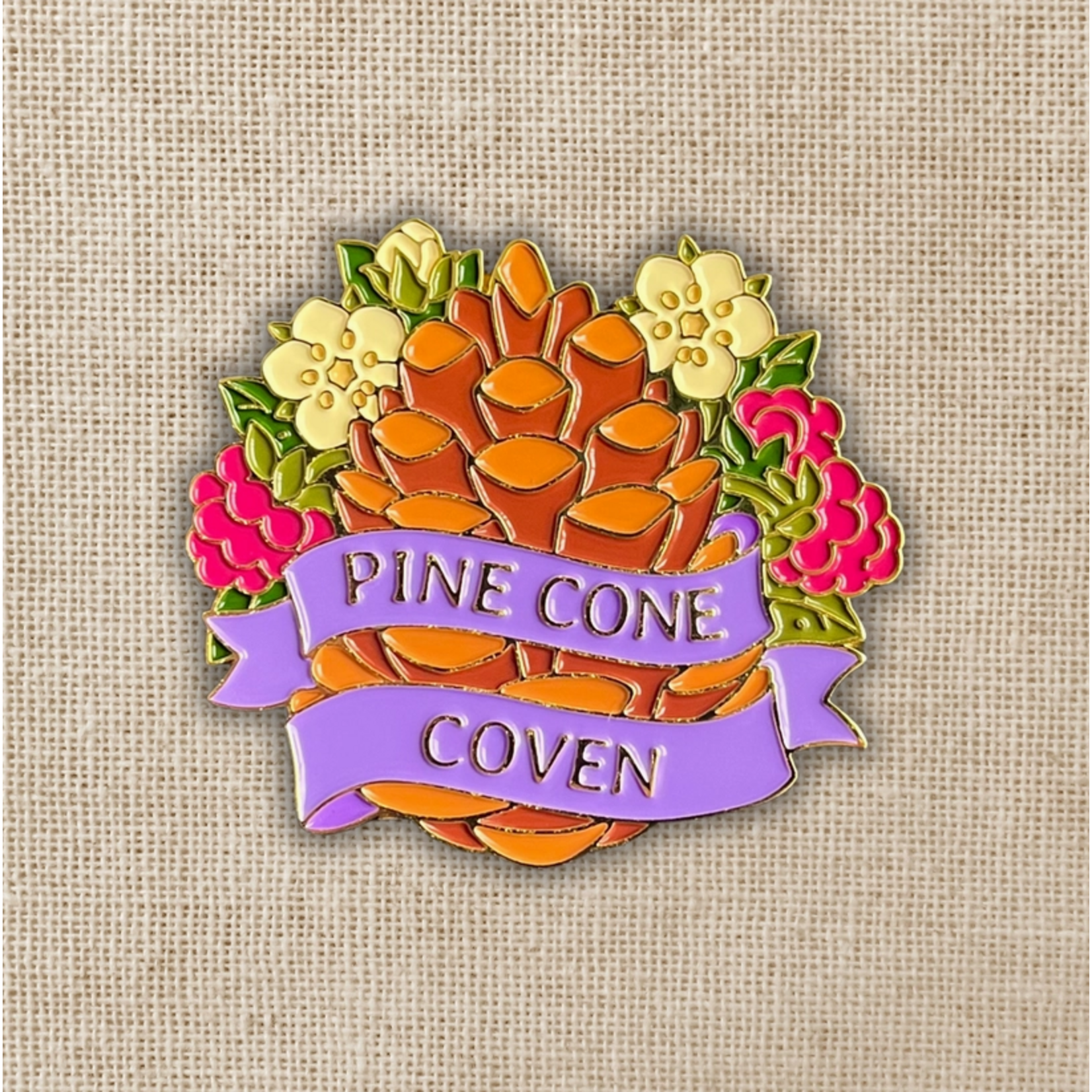 Kingdom of Threads Enamel Pin - The Spellshop - Pine Cone Coven