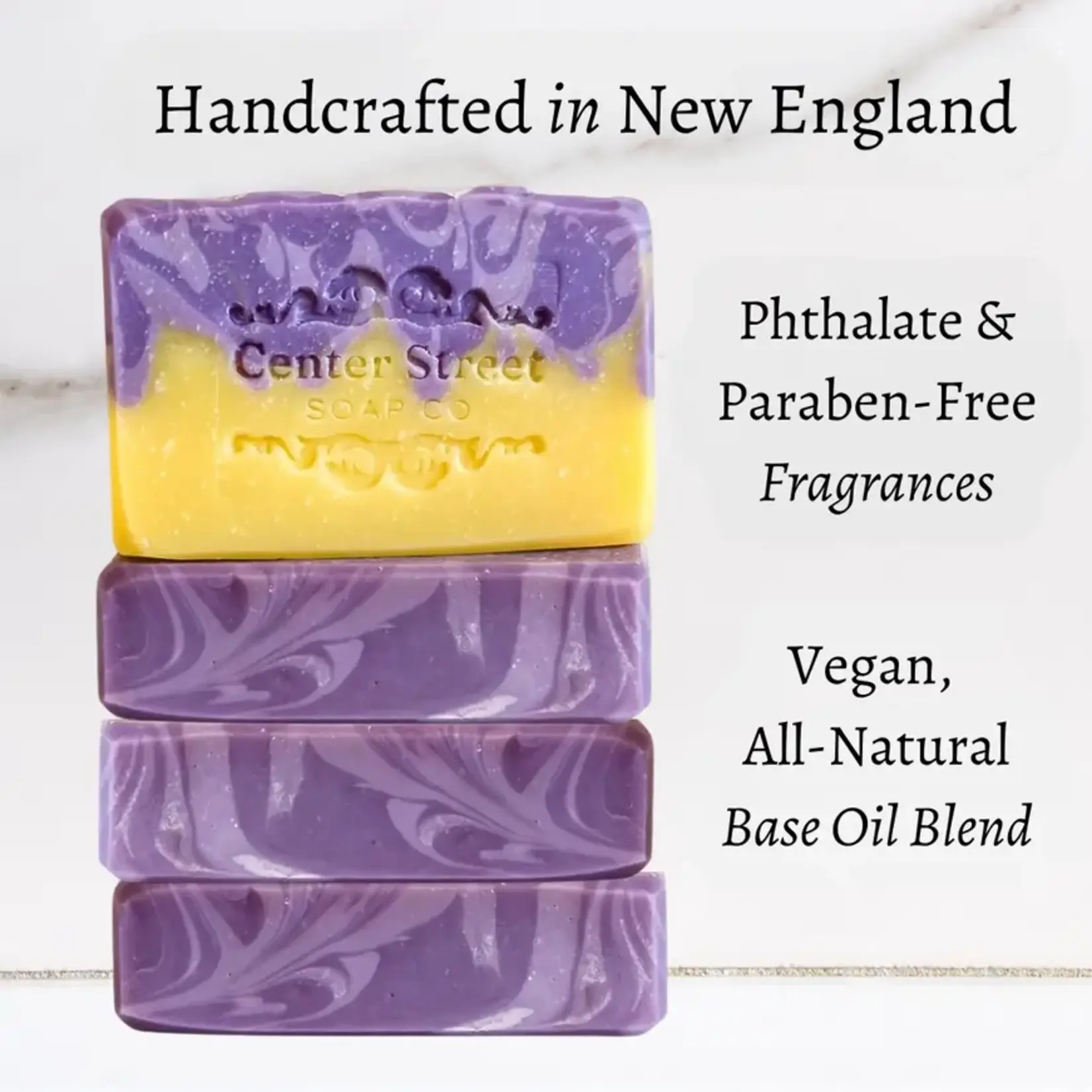 Center Street Soap Co Soap - Lavender and Lemongrass Vegan Handmade Bar Soap - 4oz
