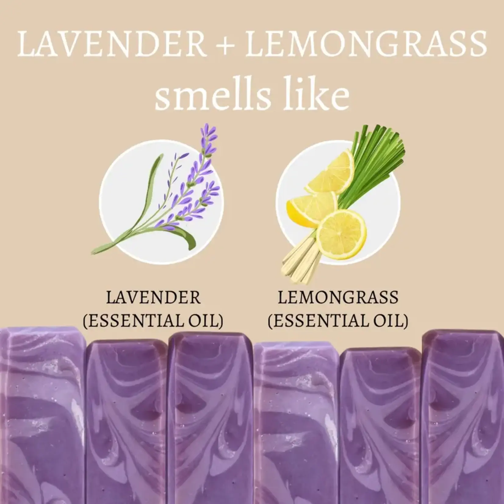 Center Street Soap Co Soap - Lavender and Lemongrass Vegan Handmade Bar Soap - 4oz