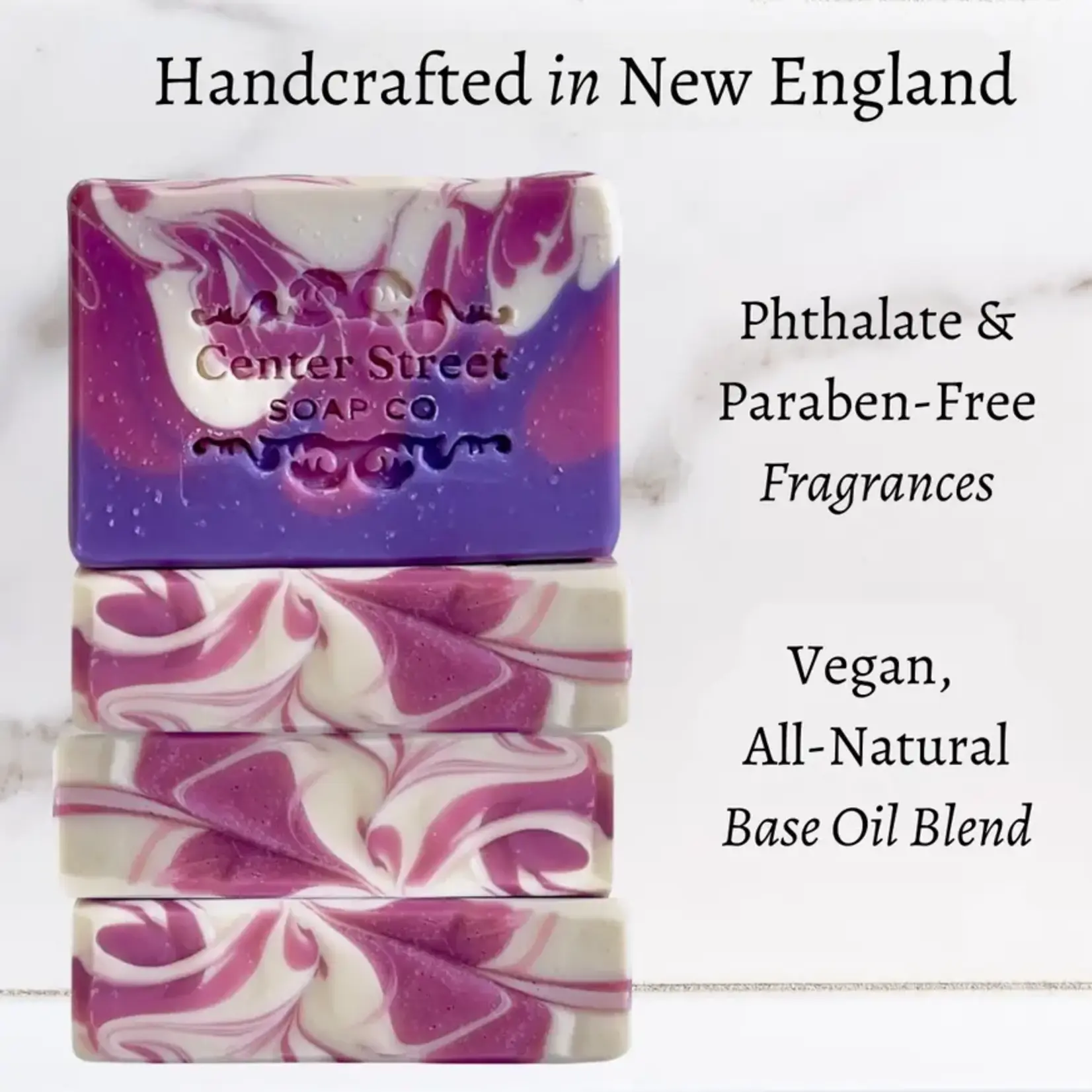 Center Street Soap Co Soap - Raspberry Ginger Ale Vegan Handmade Bar Soap - 4oz