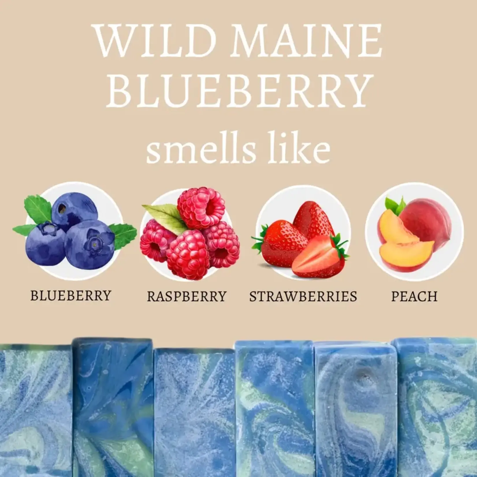 Center Street Soap Co Soap - Wild Maine Blueberry Vegan Handmade Bar Soap - 4oz