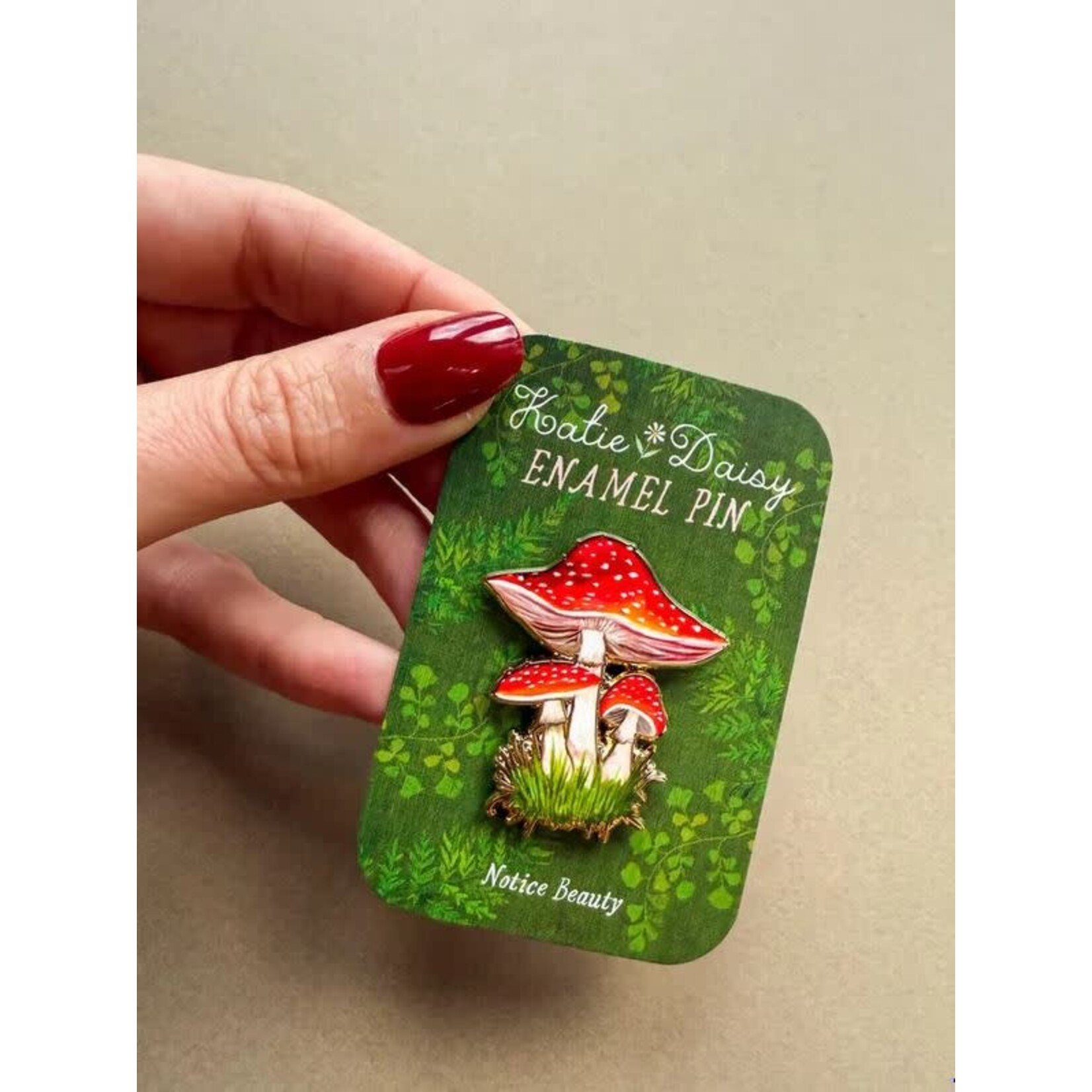 Katie Daisy Enamel Pin - Amanita Mushroom - Notice Beauty
