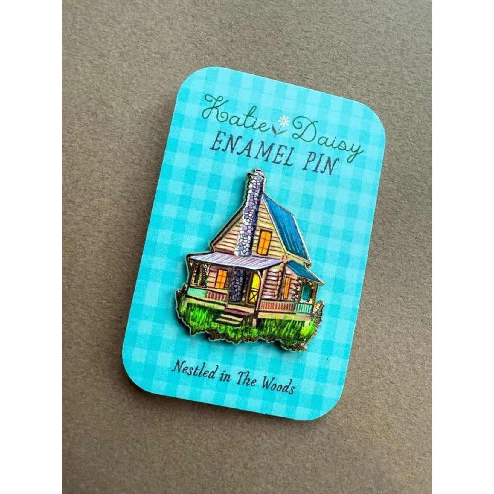 Katie Daisy Enamel Pin - Cabin - Nestled in The Woods