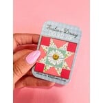 Katie Daisy Enamel Pin - Quilt Square - Where the Wildflowers Grow