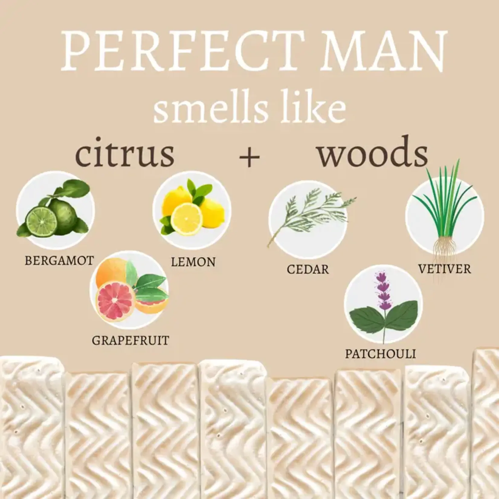 Center Street Soap Co Soap - Perfect Man Vegan Handmade Bar Soap For Men - 4oz
