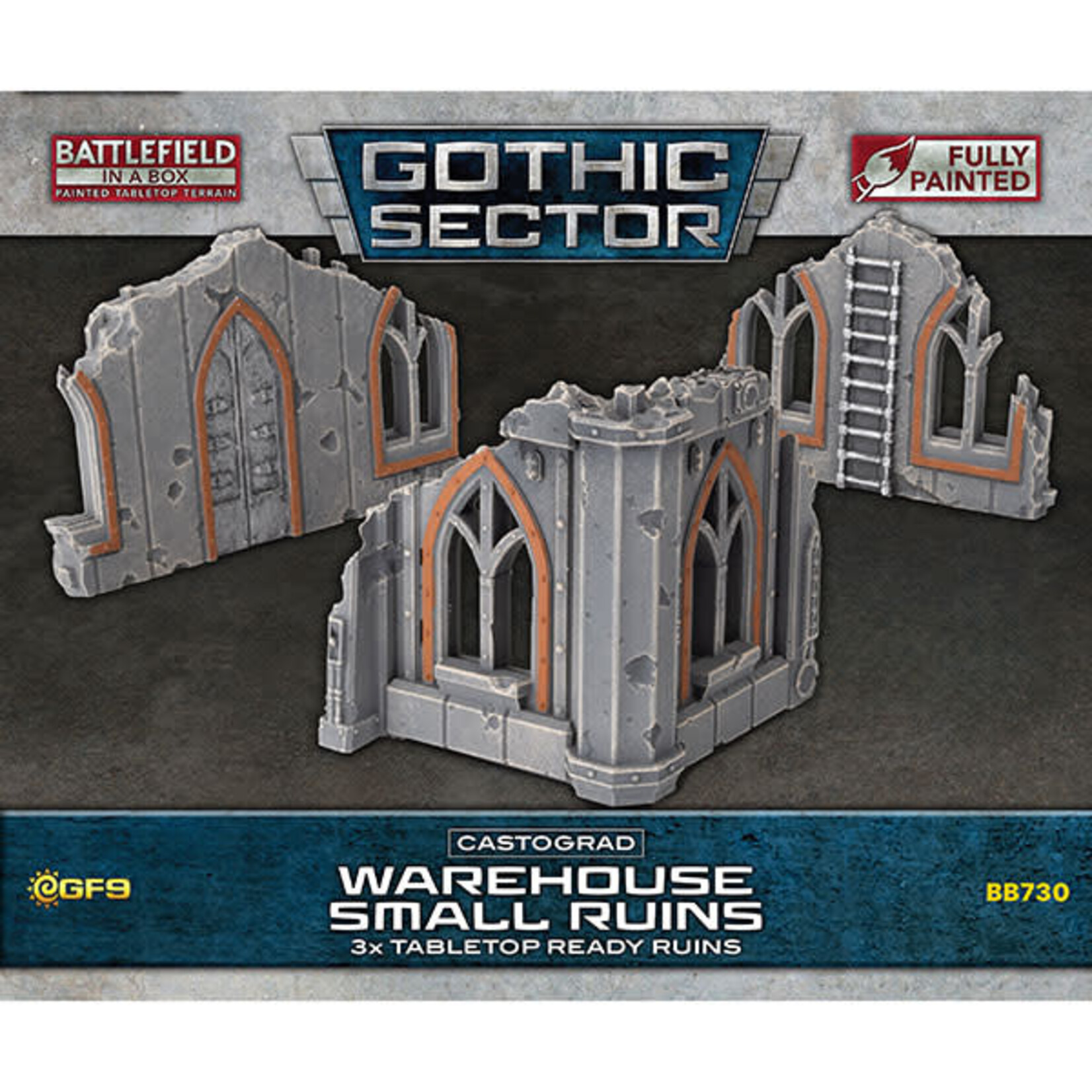 Battlefield in a Box: Gothic Sector- Castograd Warehouse Small Ruins (x3)