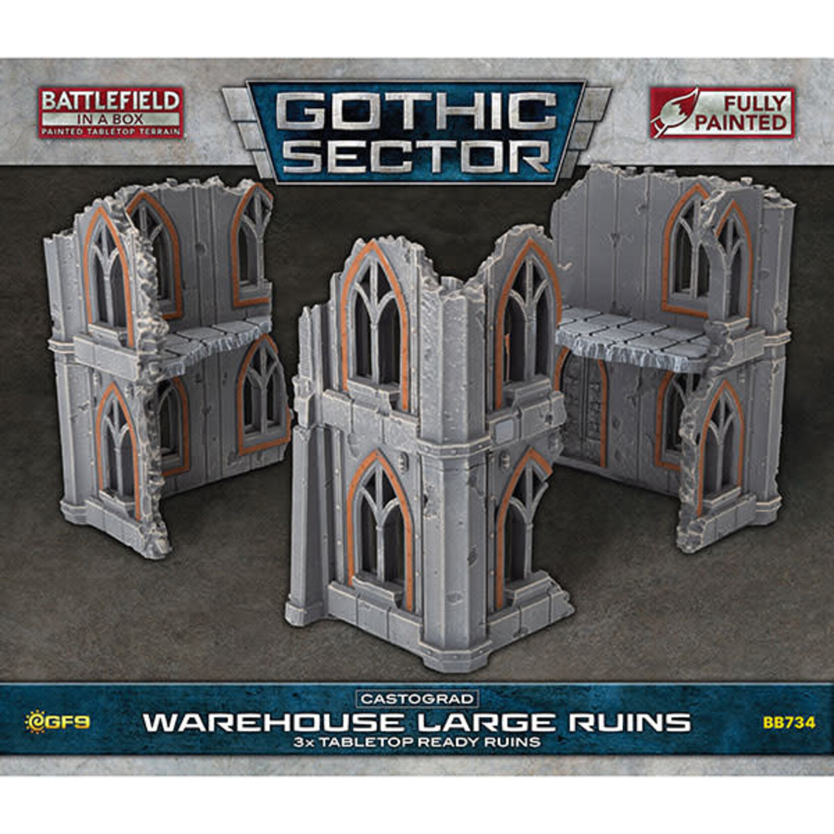 Battlefield in a Box: Gothic Sector- Castograd Warehouse Big Ruins (x3)