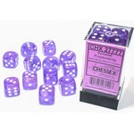 Chessex Borealis Dice: Purple / white | 16mm d6 Dice Block | 27777