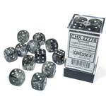 Chessex Borealis Dice: Light Smoke / Silver | 16mm d6 Dice Block | 27778