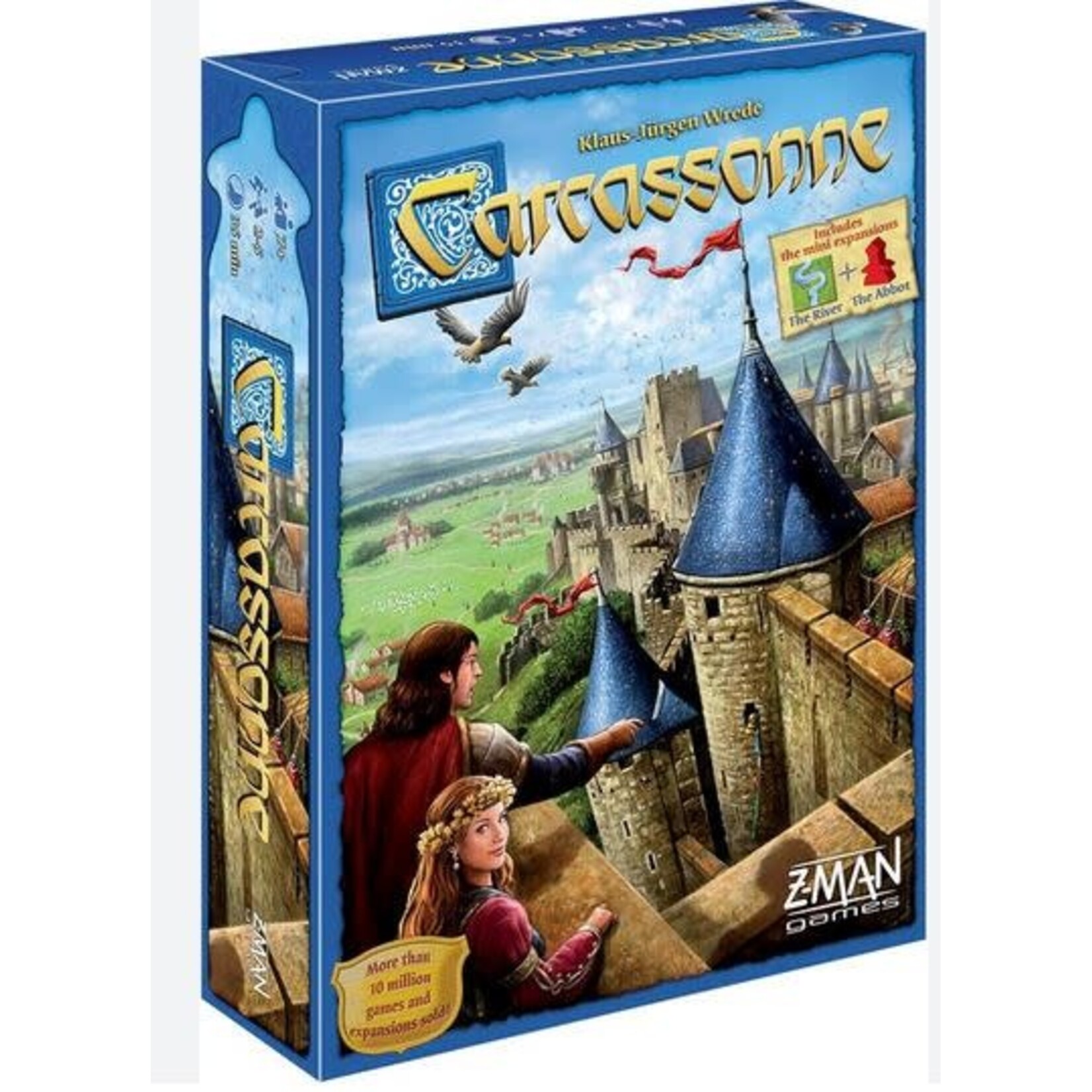 #10672 Carcassonne w/ River and the Abbot Expansion Dragon Cache Used Game