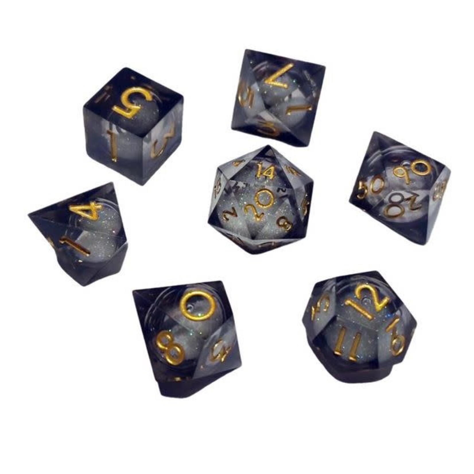 Chronicle RPG Accessories Pty Ltd Nebula Liquid Core Night 7 Die Polyhedral Set | CHR60059