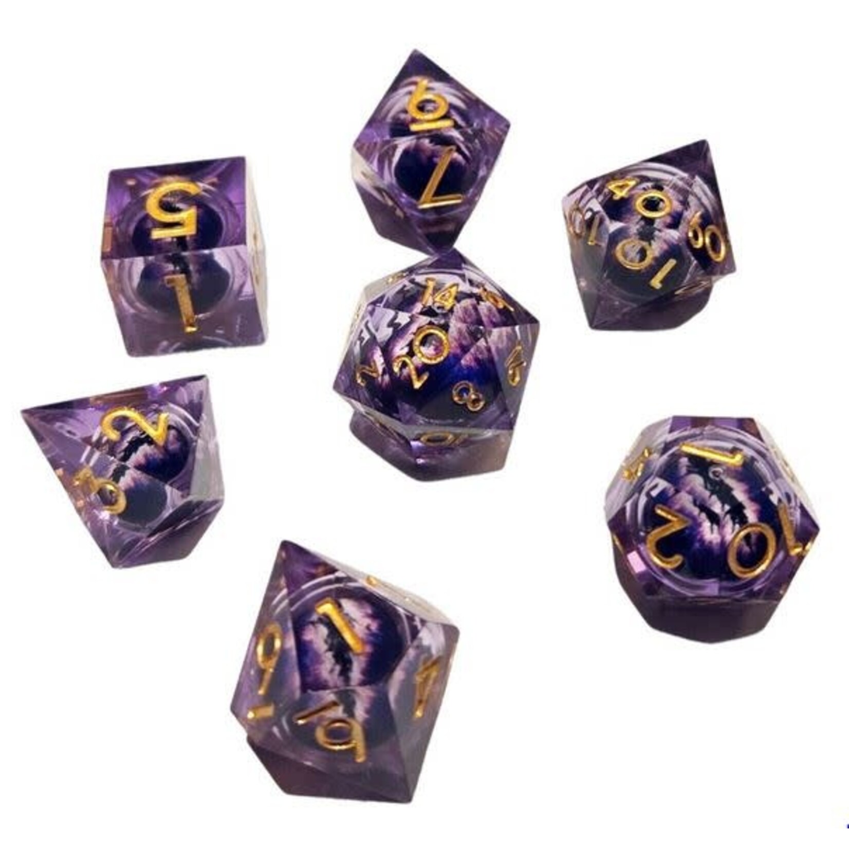 Chronicle RPG Accessories Pty Ltd ICU Liquid Core Purple 7 Die Polyhedral Set | CHR60063