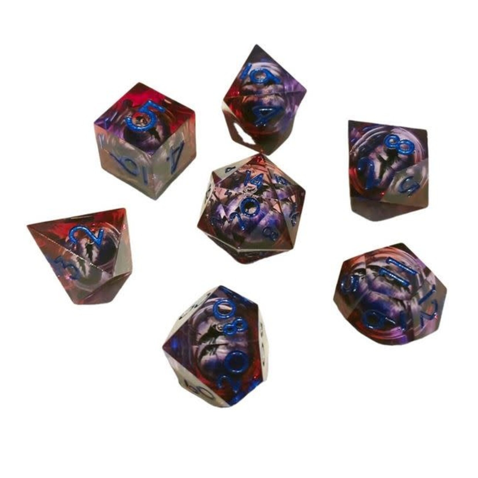 Chronicle RPG Accessories Pty Ltd ICU Liquid Core Purple Red 7 Die Polyhedral Set | CHR60064