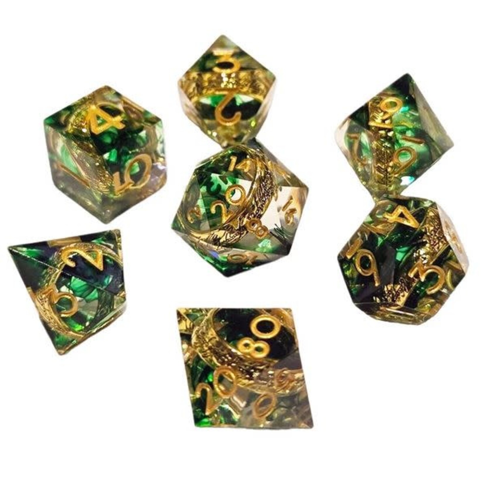 Chronicle RPG Accessories Pty Ltd Ringfellows Green 7 Die Polyhedral Set | CHR60069