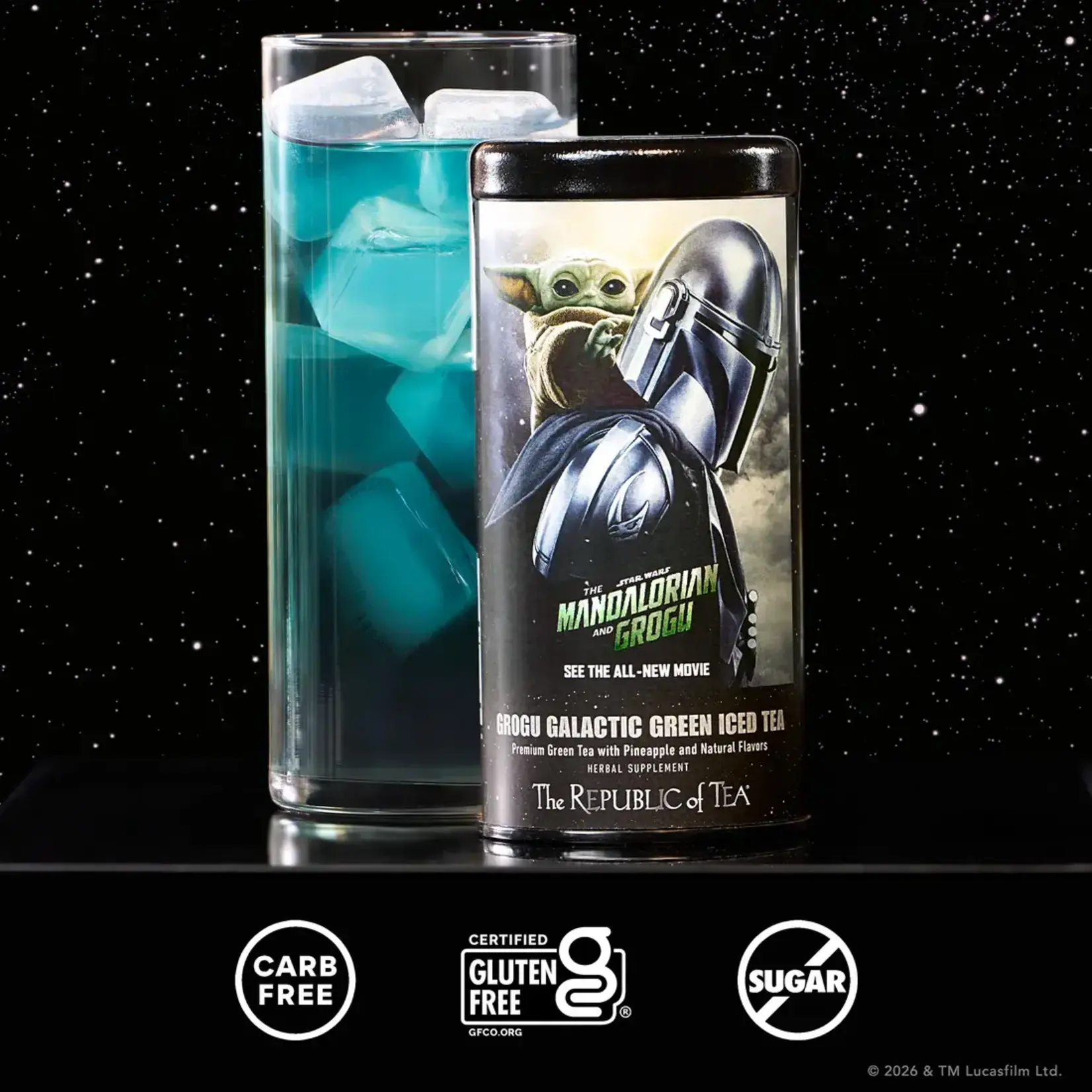Tea: Star Wars The Mandalorian and Grogu Galactic Green Iced Tea (6 Pouches)