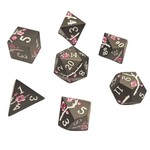 Chronicle RPG Accessories Pty Ltd Sakura Metal Black Pink 7 Die Polyhedral Set | CHR60113