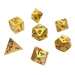 Chronicle RPG Accessories Pty Ltd Sakura Metal Gold Red 7 Die Polyhedral Set | CHR60123