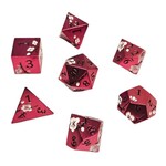 Chronicle RPG Accessories Pty Ltd Sakura Metal Red White 7 Die Polyhedral Set | CHR60131