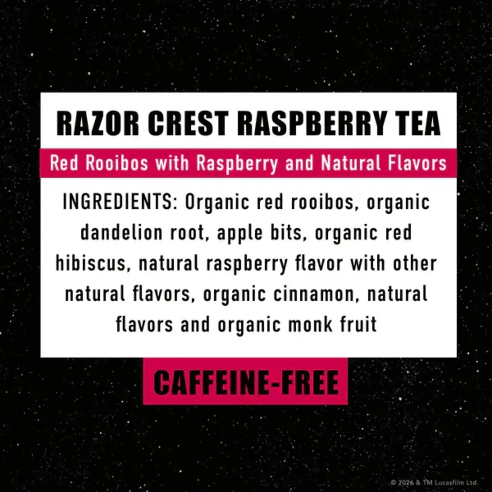 Tea: Star Wars The Mandalorian and Grogu Razor Crest Raspberry Tea (36 Bags)