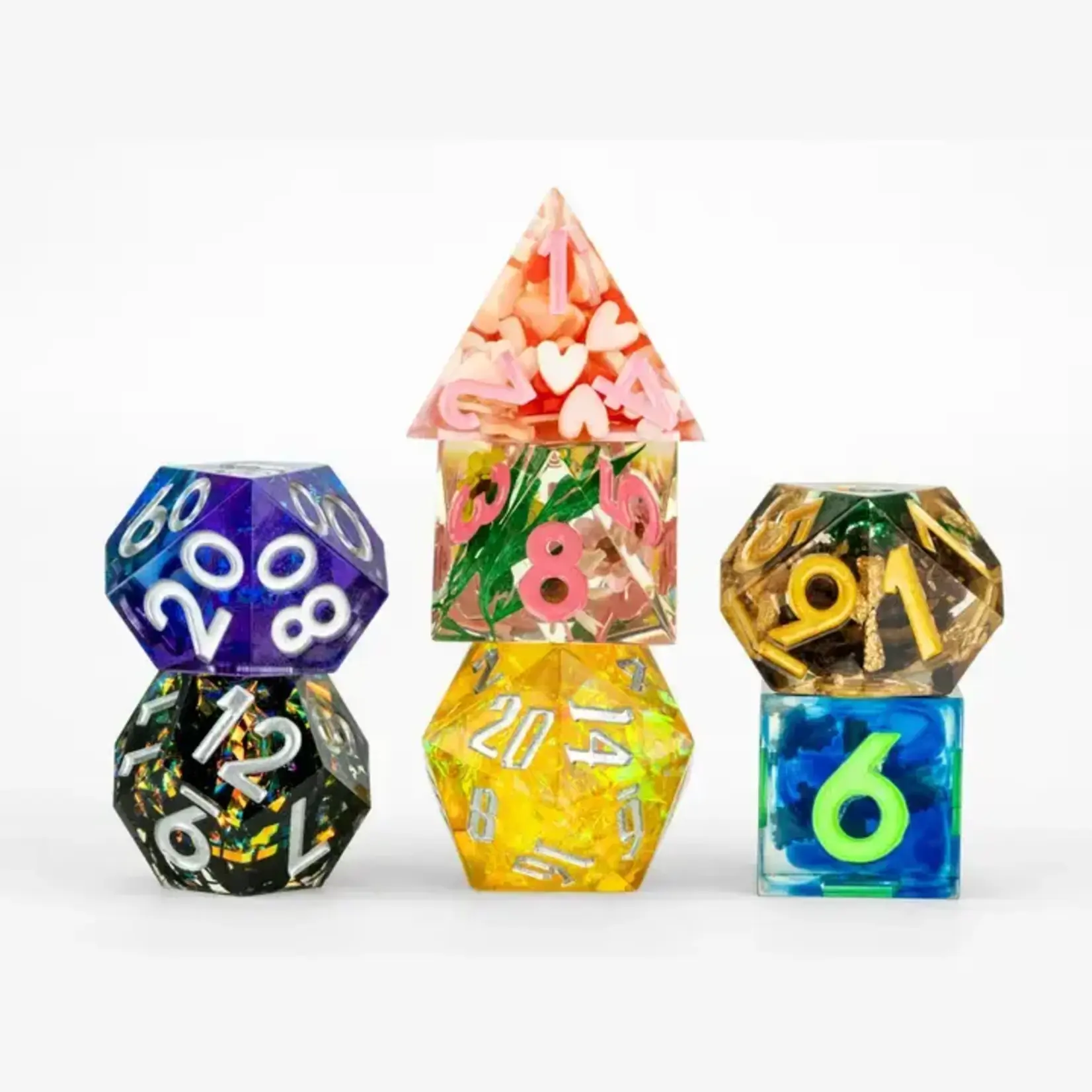 Mystery Misfit Sharp Edge Resin Polyhedral Dice Set