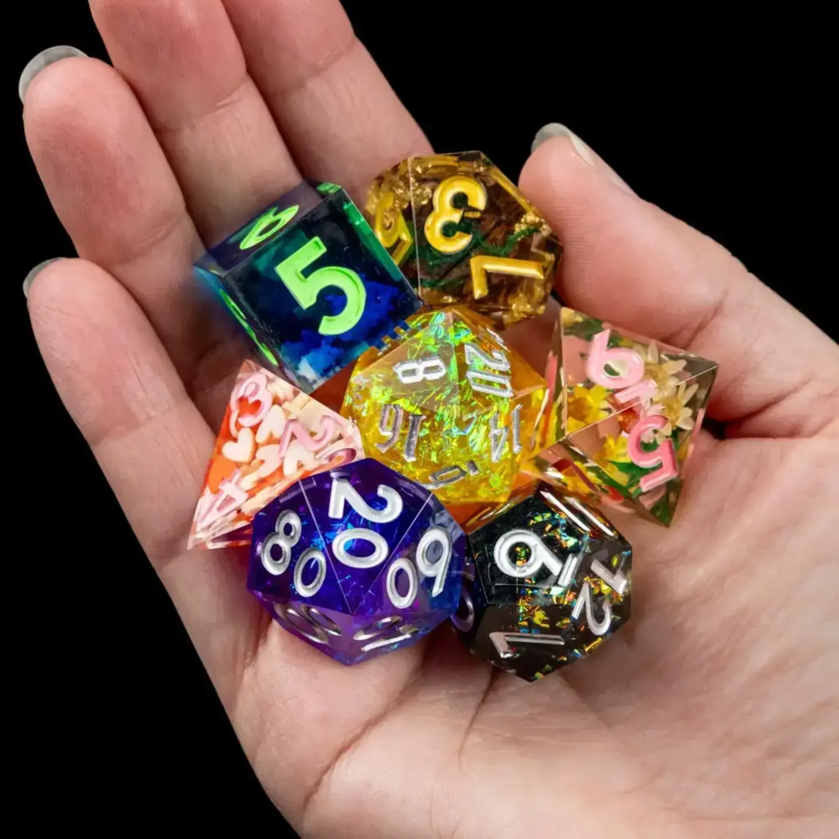 Mystery Misfit Sharp Edge Resin Polyhedral Dice Set