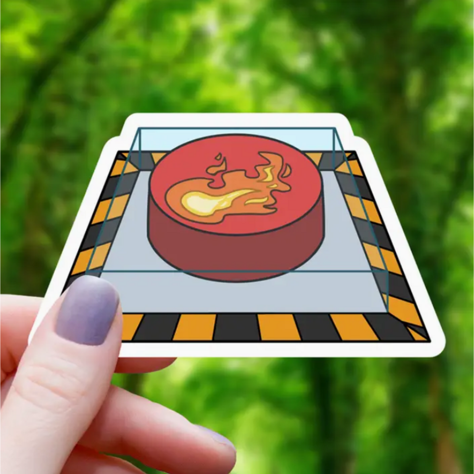 Mimic Gaming Co Sticker: Fireball Emergency Button - 3"