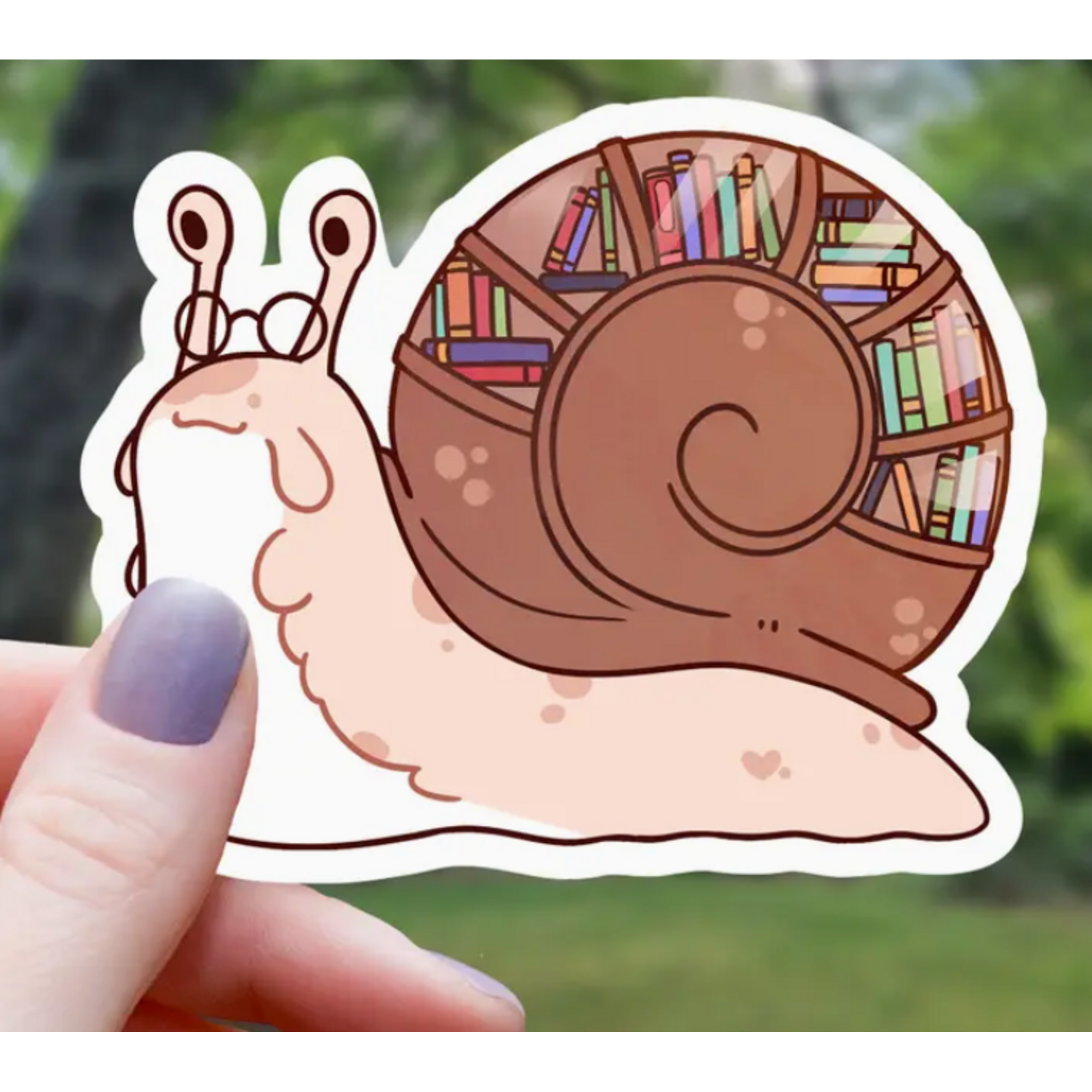 Mimic Gaming Co Sticker: Snail With Library Shell - 3"