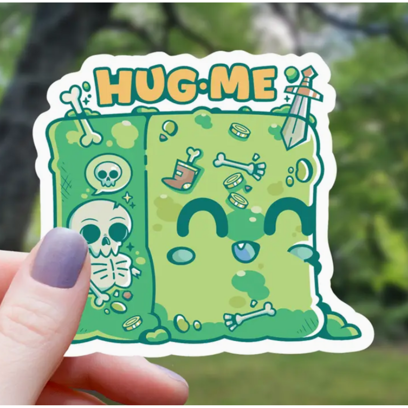 Mimic Gaming Co Sticker: Hug Me Kawaiicube Monster -3"