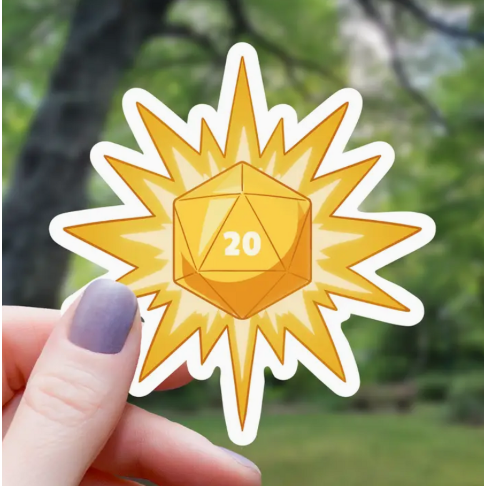 Mimic Gaming Co Sticker: Sun Polyhedral D20 - 3"