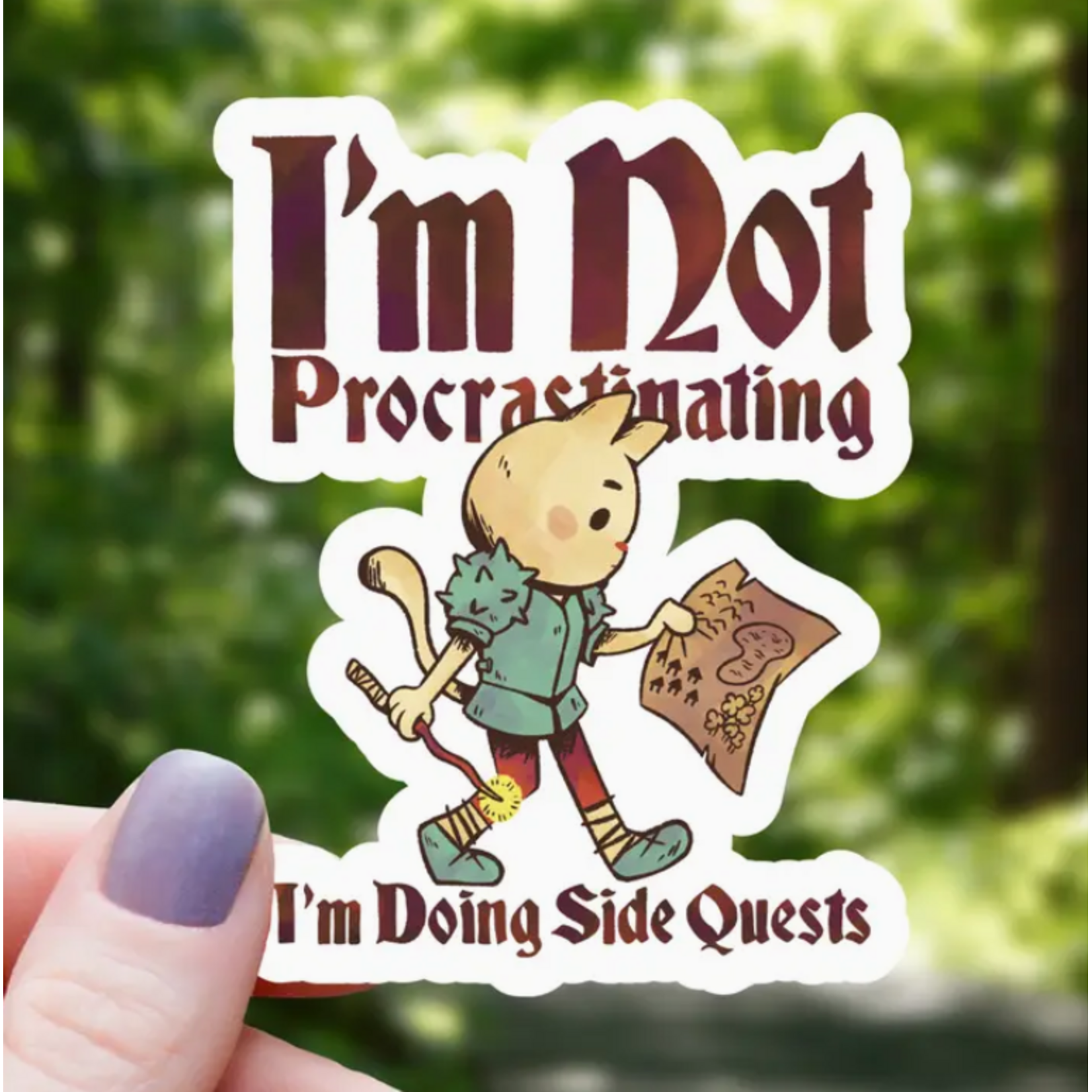 Mimic Gaming Co Sticker: Cat Doing Side Quests Funny - 3"