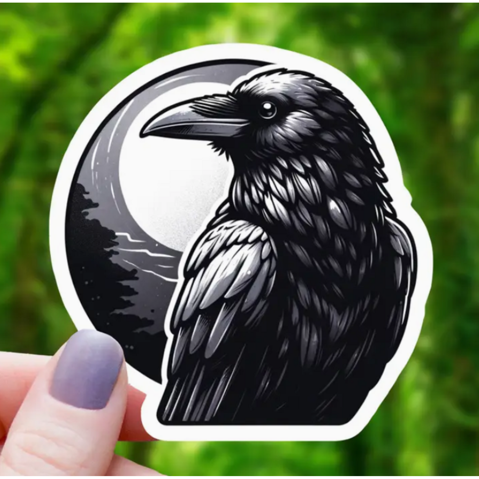 Mimic Gaming Co Sticker: Raven in Moon - 3"