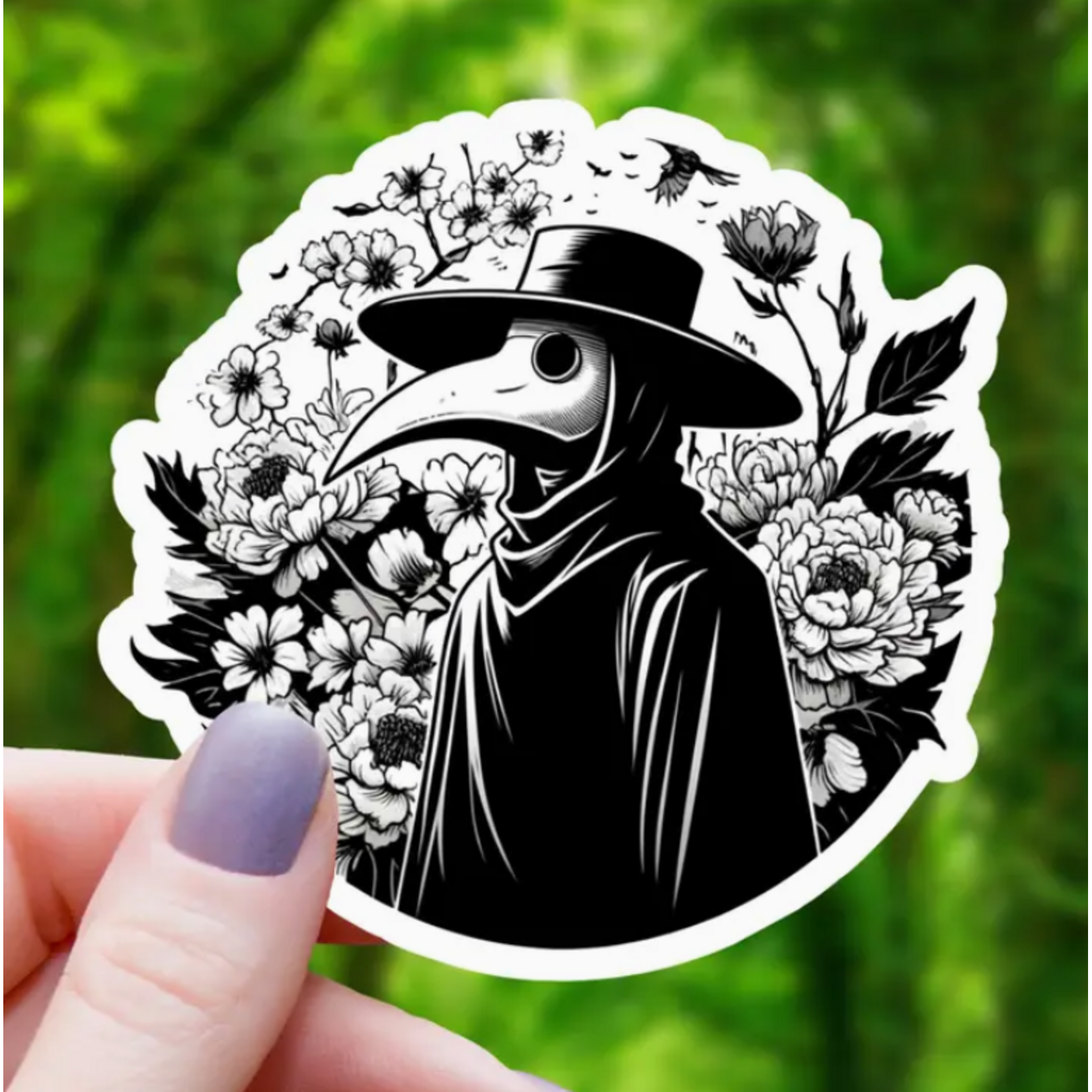 Mimic Gaming Co Sticker: Floral Plague Doctor - 3"