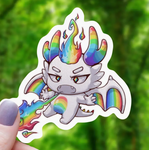 Mimic Gaming Co Sticker: Pride Dragon Breathing Rainbow - 3"