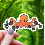 Mimic Gaming Co Sticker: Octopus Watering Houseplants - 3"