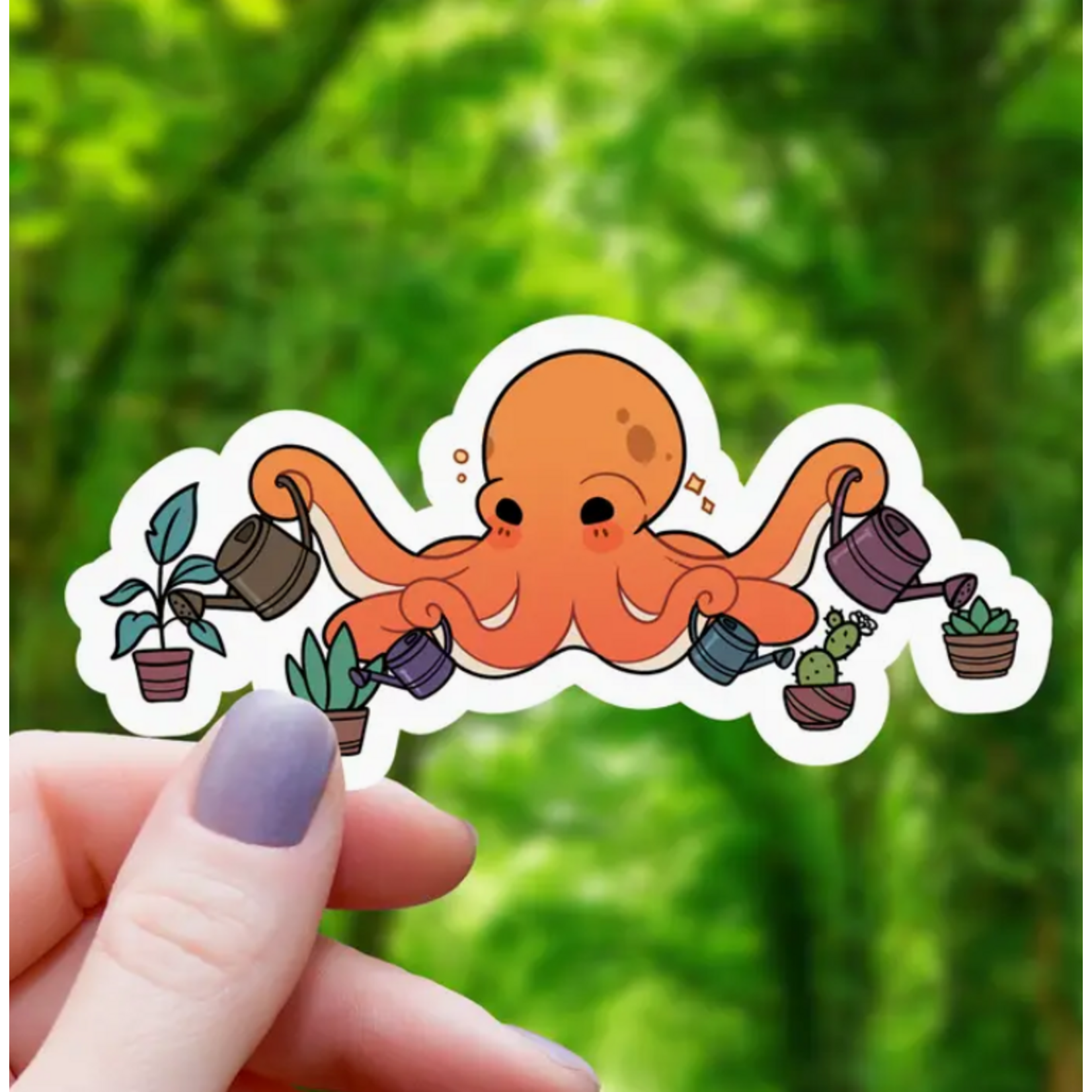 Mimic Gaming Co Sticker: Octopus Watering Houseplants - 3"