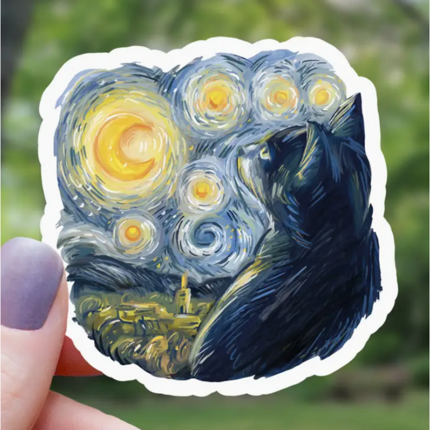 Mimic Gaming Co Sticker: Van Gogh Style Cat - 3"