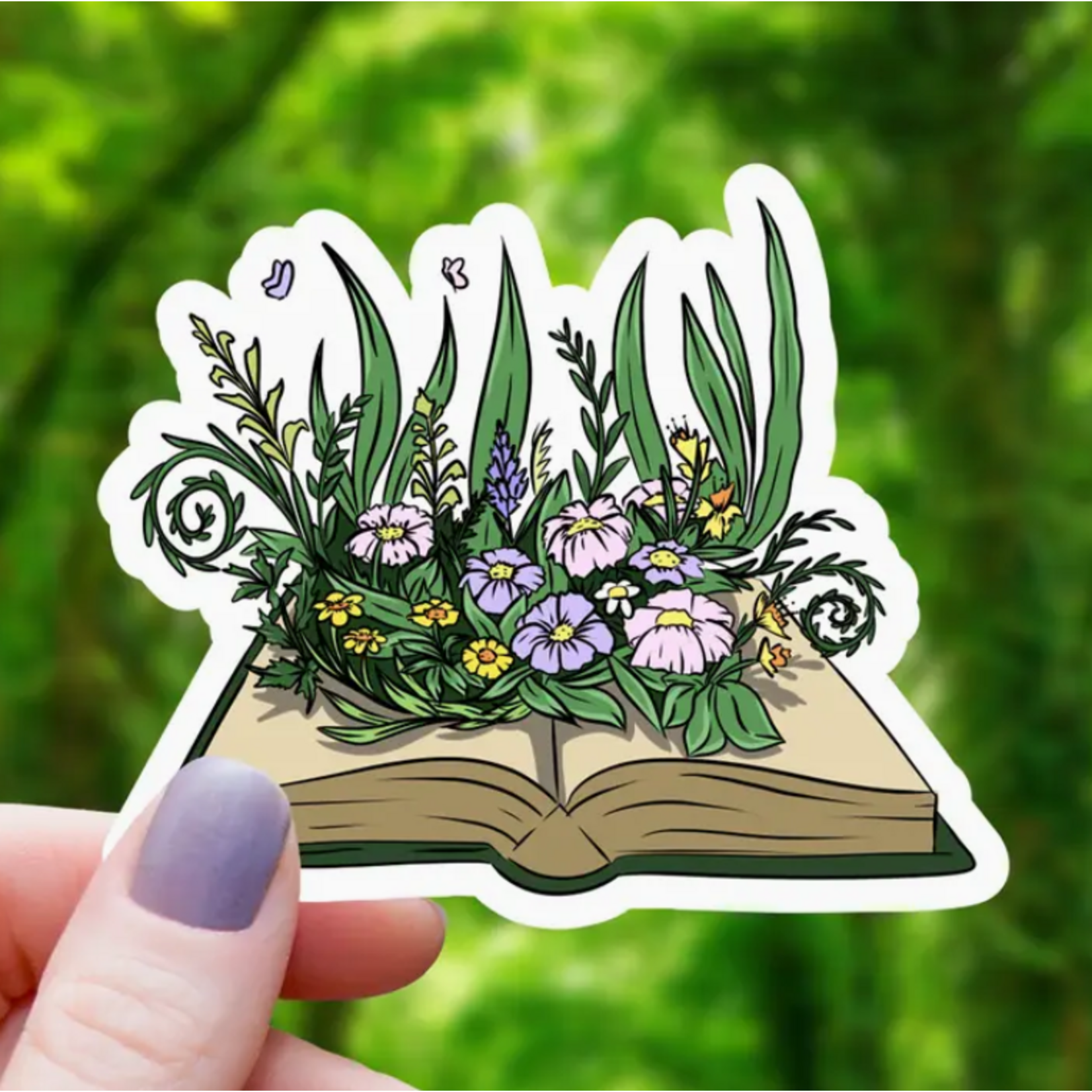Mimic Gaming Co Sticker: Garden Growing Out Of A Book - 3"