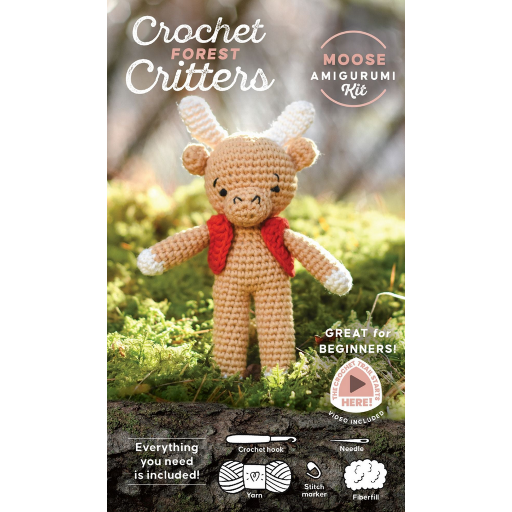 Schiffer Publishing Crochet Forest Critters Amigurumi Kit Moose