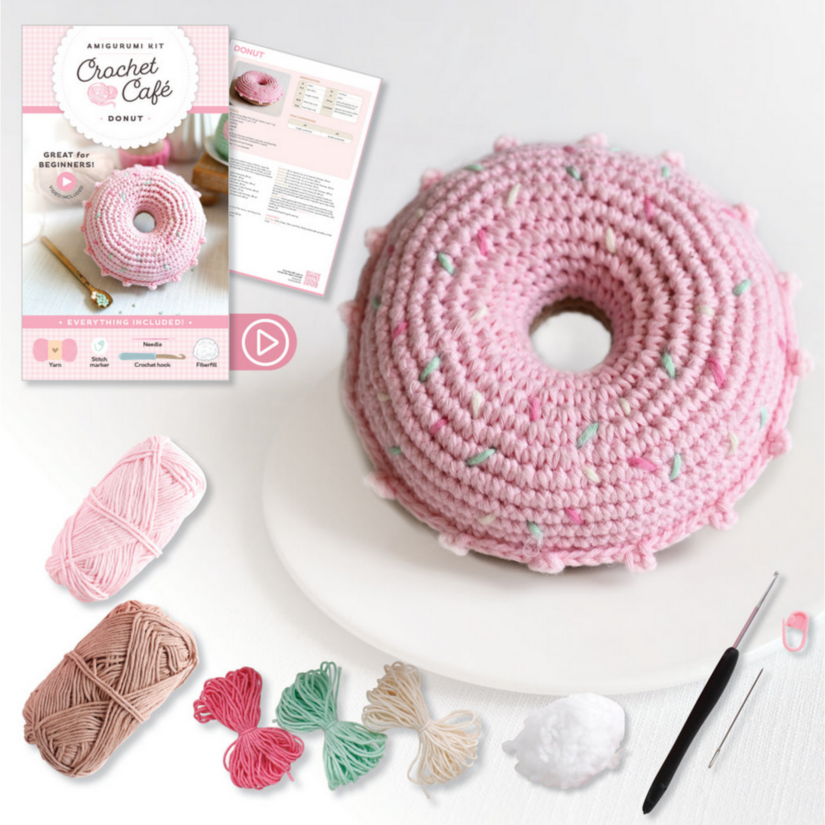 Schiffer Publishing Crochet Cafe Amigurumi Kit Donut