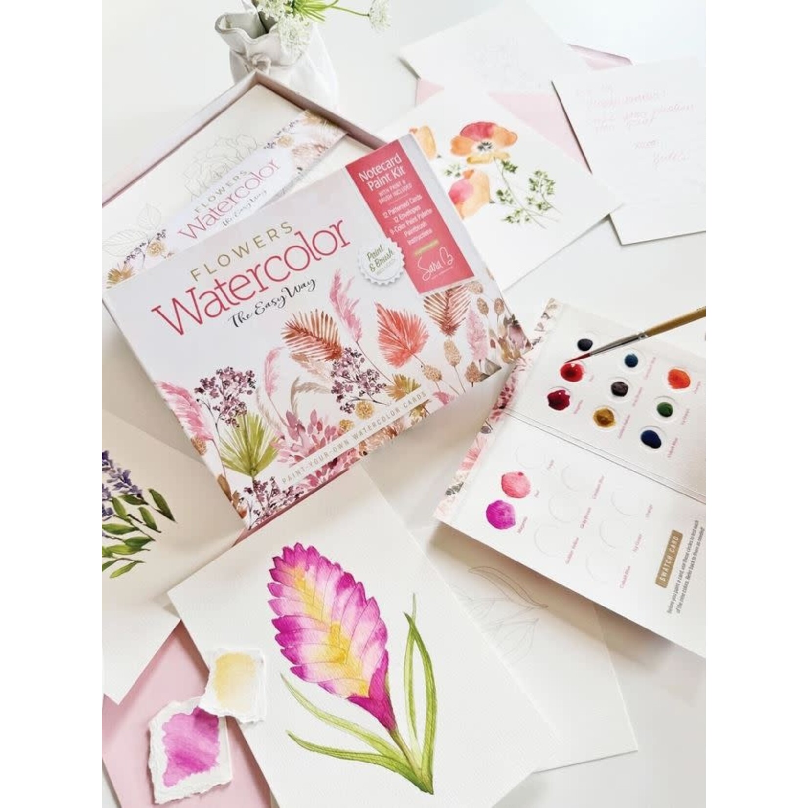 Schiffer Publishing Watercolor the Easy Way Paint-Your-Own Cards - Flowers