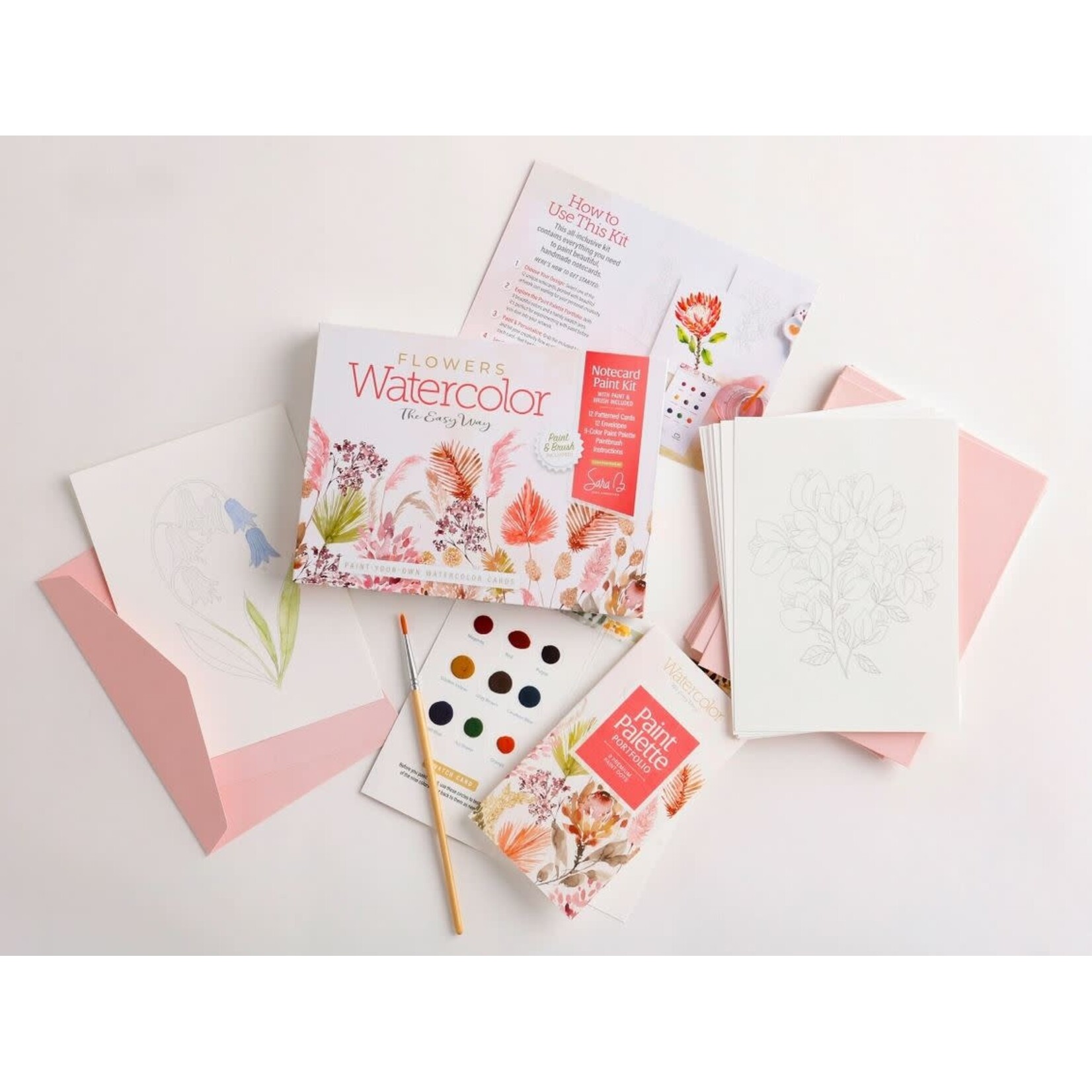 Schiffer Publishing Watercolor the Easy Way Paint-Your-Own Cards - Flowers