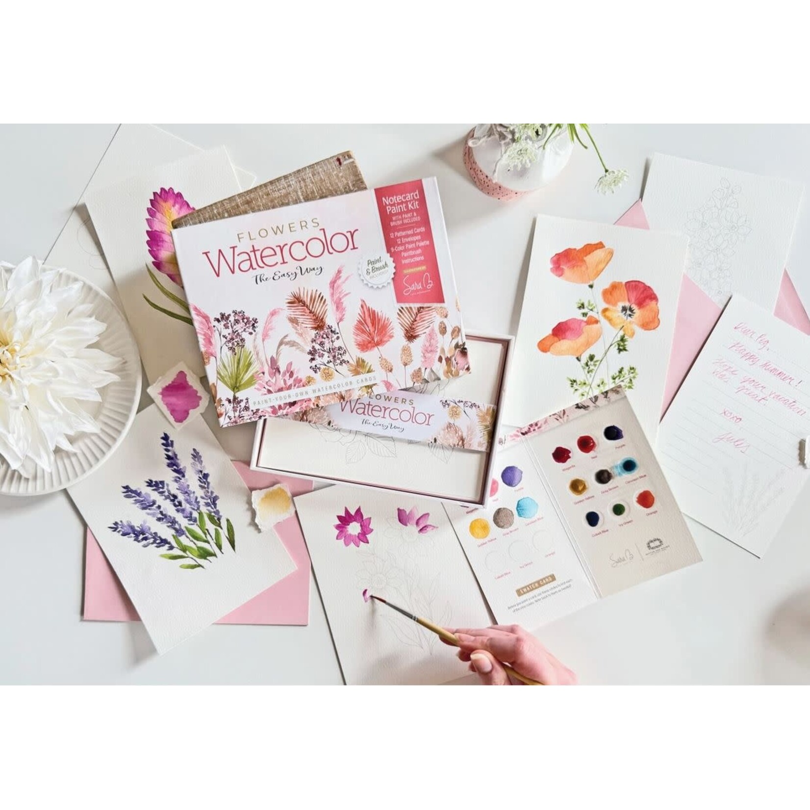 Schiffer Publishing Watercolor the Easy Way Paint-Your-Own Cards - Flowers