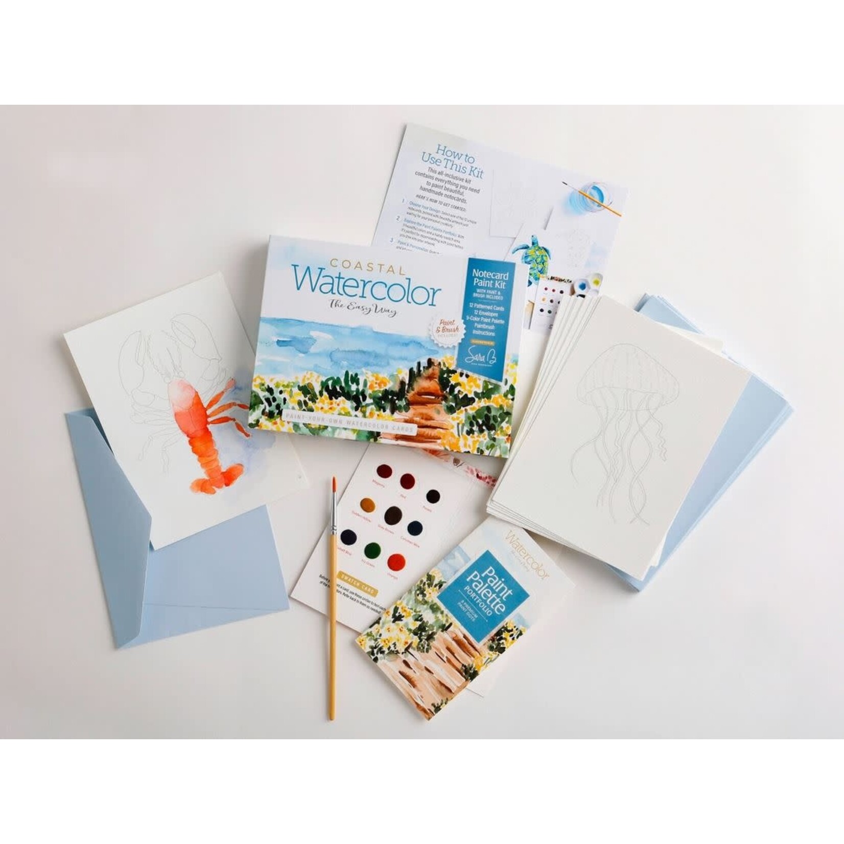 Schiffer Publishing Watercolor the Easy Way Paint-Your-Own Cards - Coastal