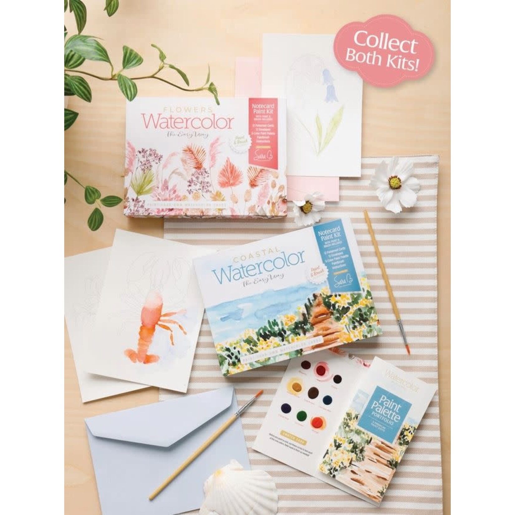 Schiffer Publishing Watercolor the Easy Way Paint-Your-Own Cards - Coastal