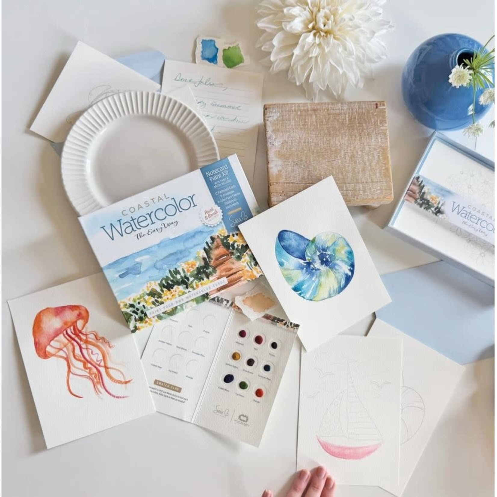 Schiffer Publishing Watercolor the Easy Way Paint-Your-Own Cards - Coastal