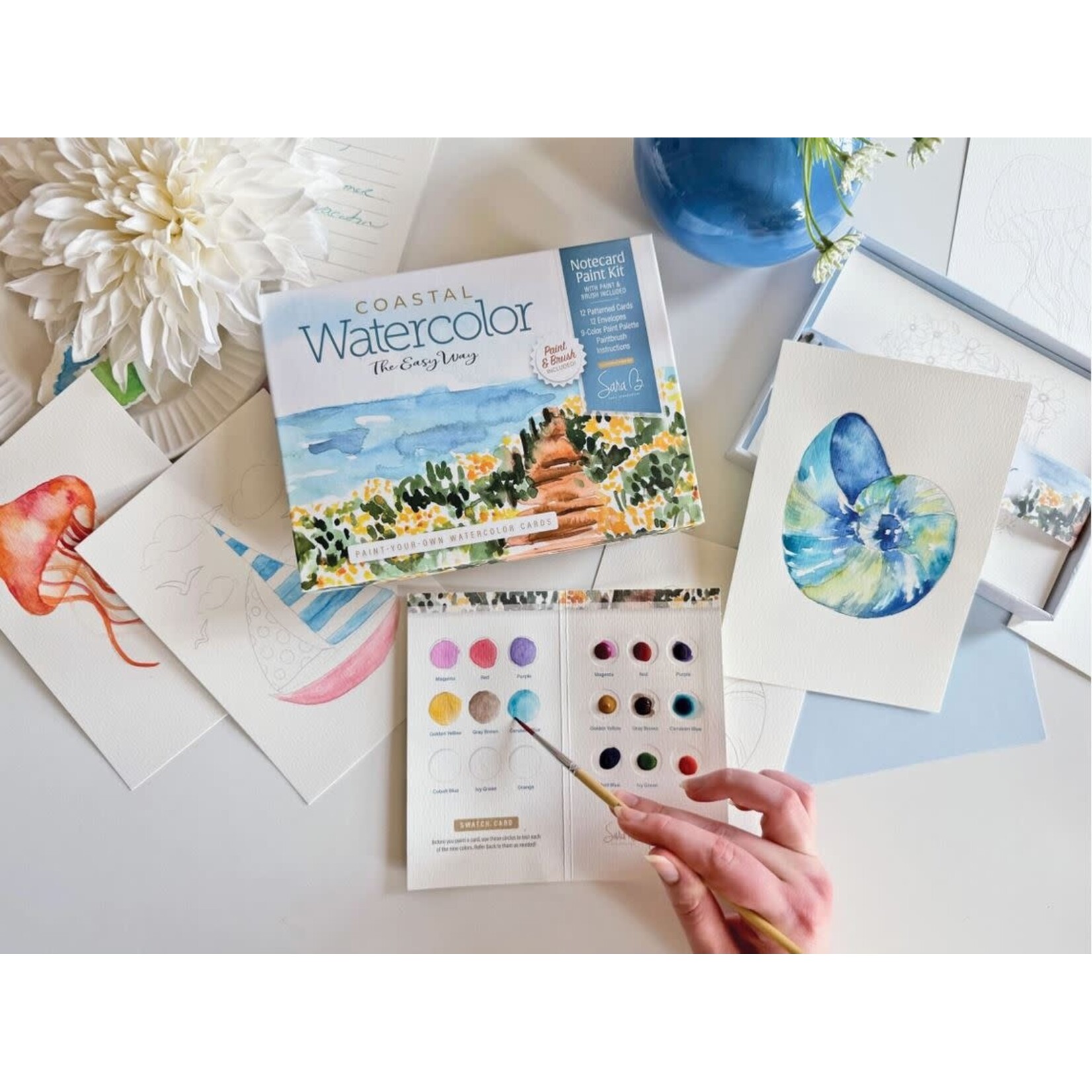 Schiffer Publishing Watercolor the Easy Way Paint-Your-Own Cards - Coastal